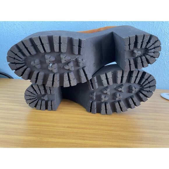 Y2K Suede Chelsea Platform Boots EU Size 40 US Size 9.5 Chunky Heel - Picture 10 of 11